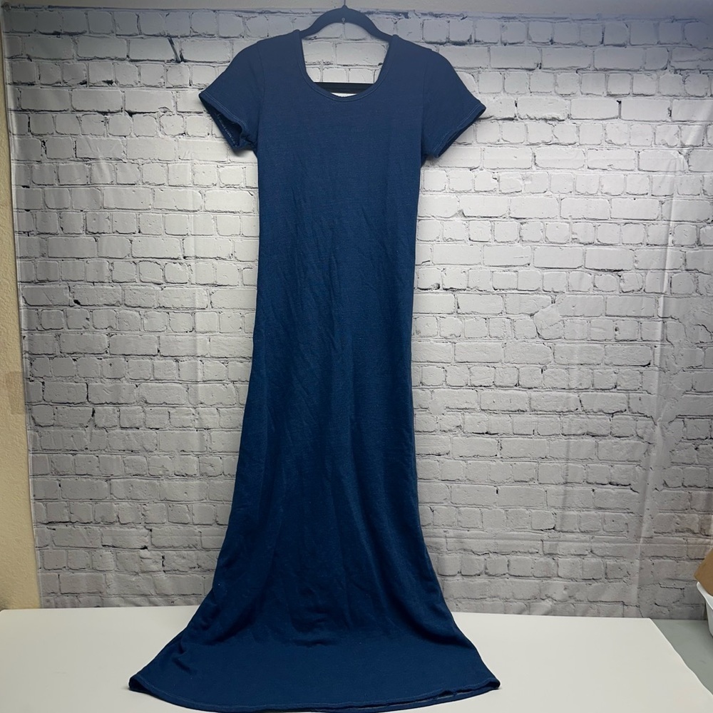 Go Couture Indigo Textured maxi dress size M blue
